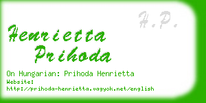 henrietta prihoda business card